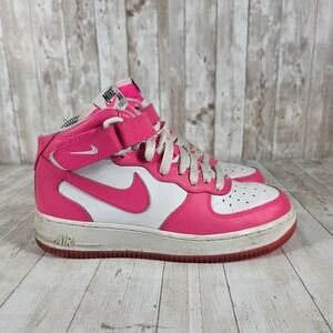 Nike Air Force‎ 1 Mid Pink White Youth GS Sneakers Shoes Size 6Y